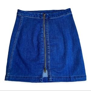 Free People | Women's 'This Way Or That Way' Zip Denim Mini Skirt Medium Wash